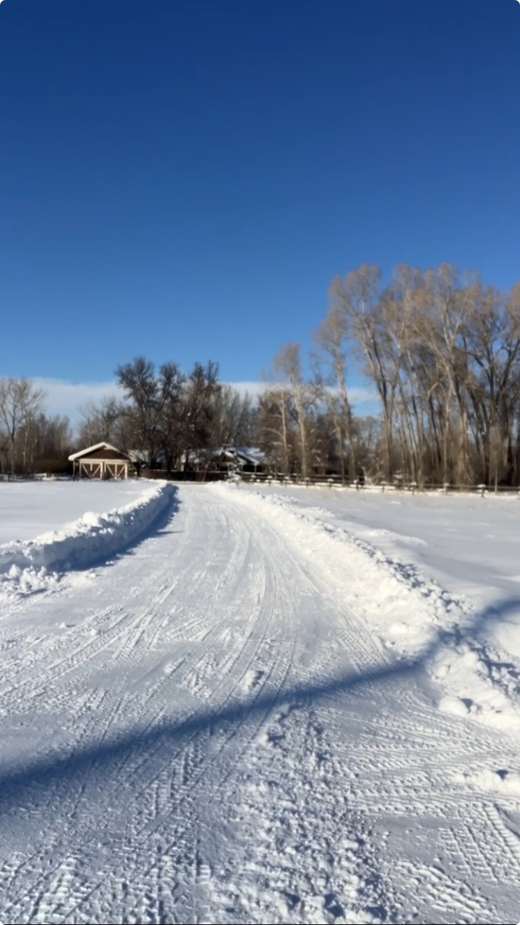 Cleared driveway after snowfall in Four Corners